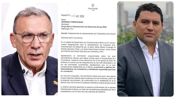 Gobierno de De La Espriella notificó al BID la salida del hijo de Roy Barreras