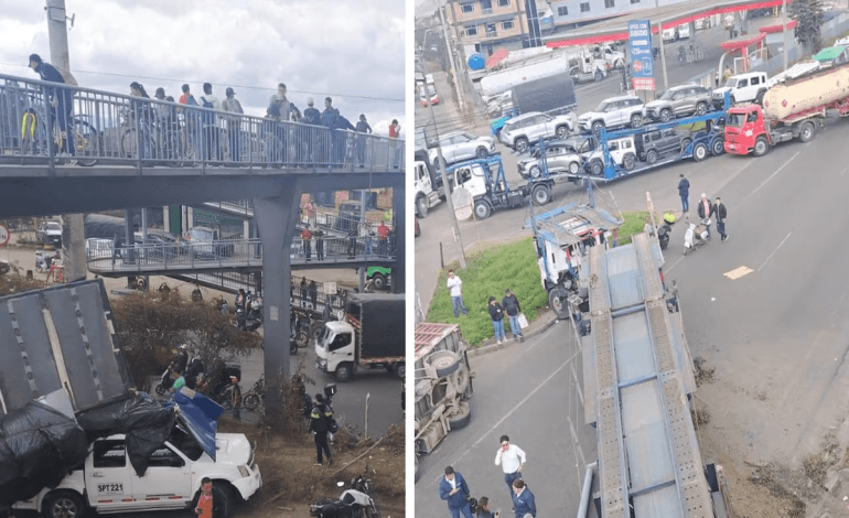 5 claves del grave accidente en la vía Bogotá-Mosquera: dos camiones volcados y cierre en la calle 13