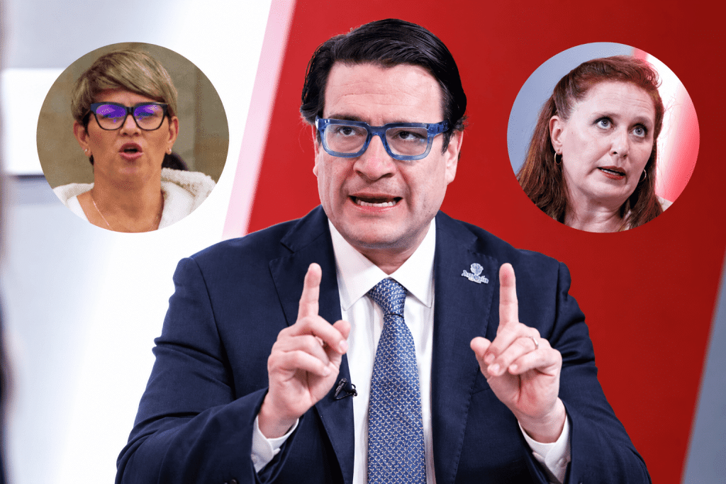 Iván Cancino, Eva Ferrer y Verónica Alcocer en el contexto de las denuncias que deberán ser investigadas por las autoridades.